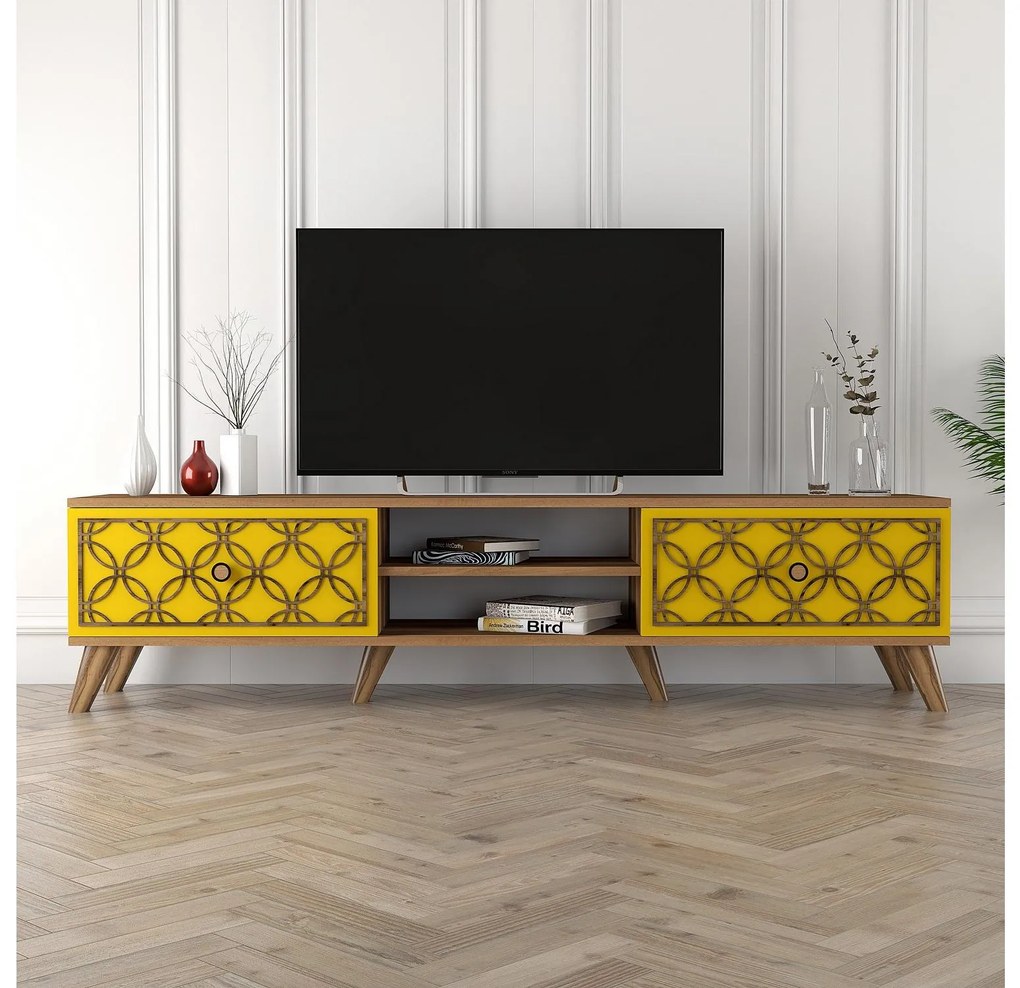 TV asztal/szekrény Classy (dió + sárga). 1088910