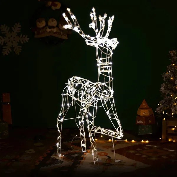 Világító rénszartvas dekoráció 100cm IP44