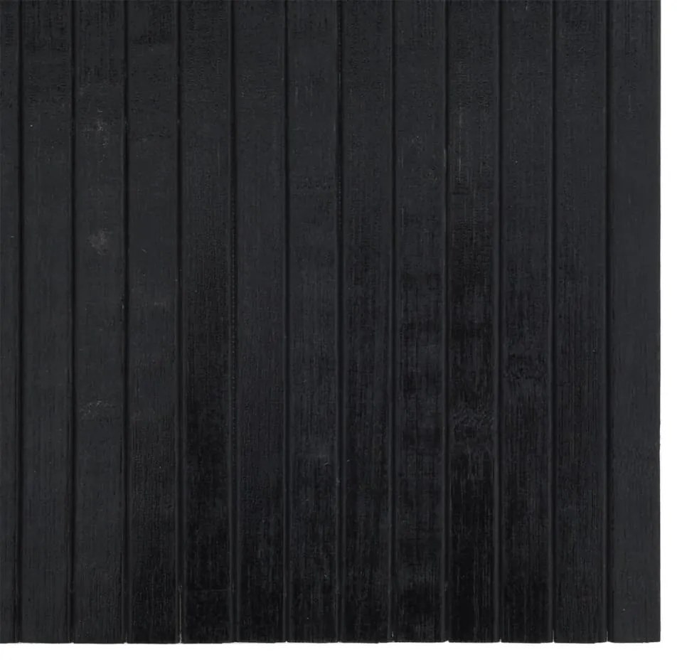négyszögletű fekete bambusz szőnyeg 70 x 200 cm