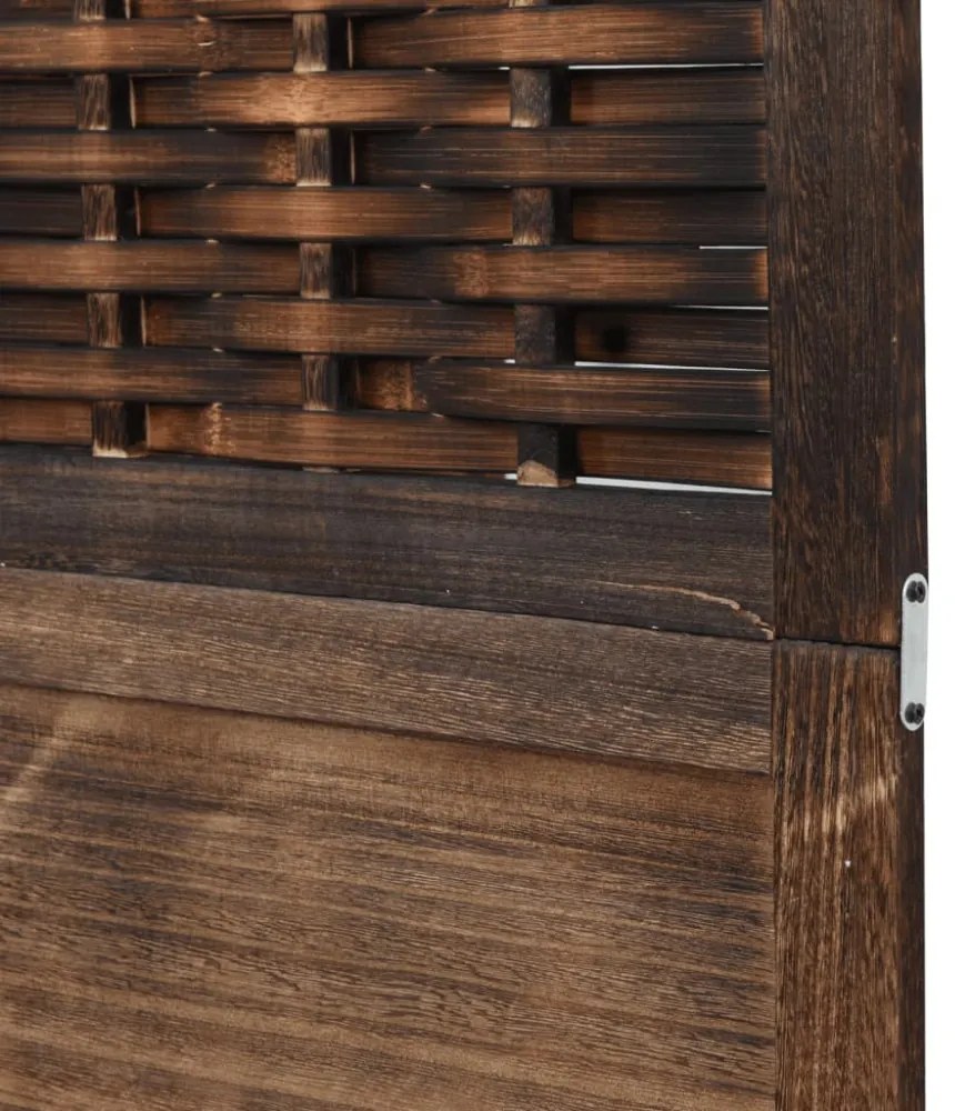 4 paneles sötétbarna tömör császárfa térelválasztó