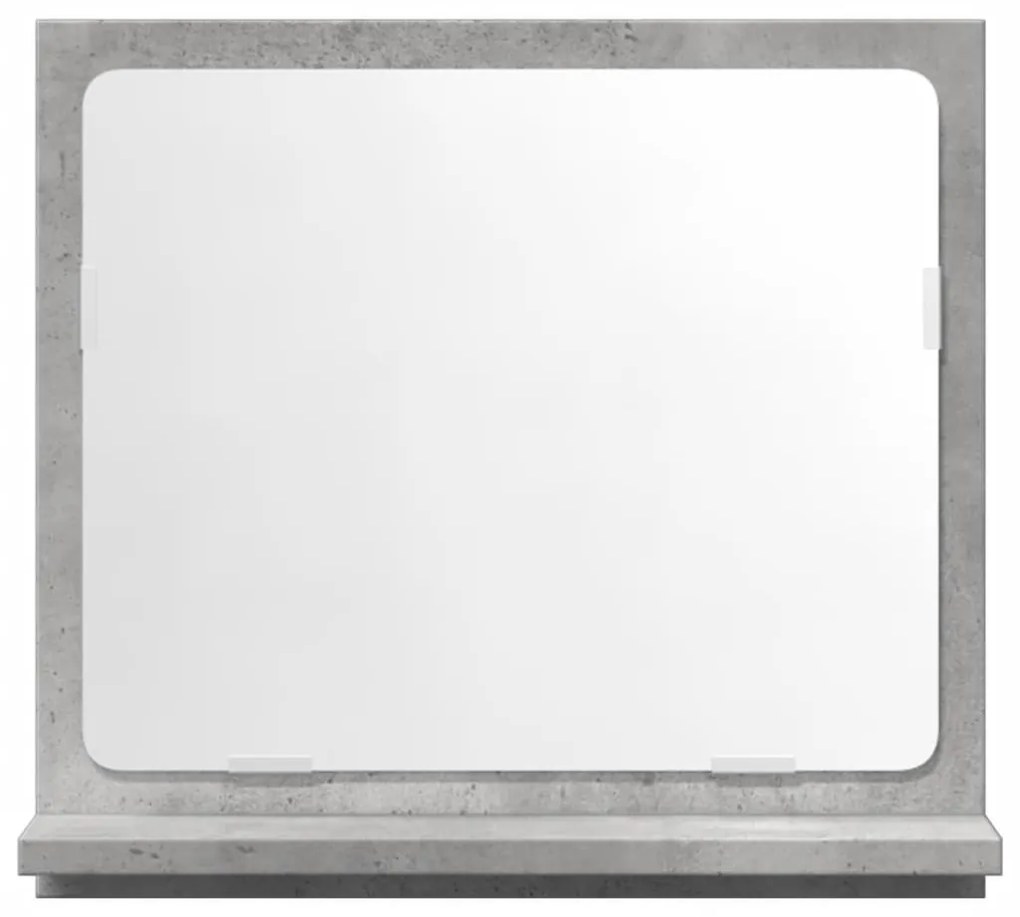 Betonszürke szerelt fa tükrös fürdőszobaszekrény 40x11x37 cm
