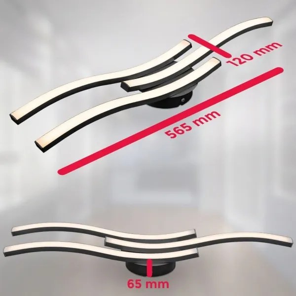 LED Mennyezeti lámpa 3xLED/6W/230V 2700K fekete