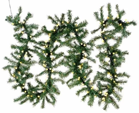 NEXOS Karácsonyi girland világítással 2,7 m 200 LED