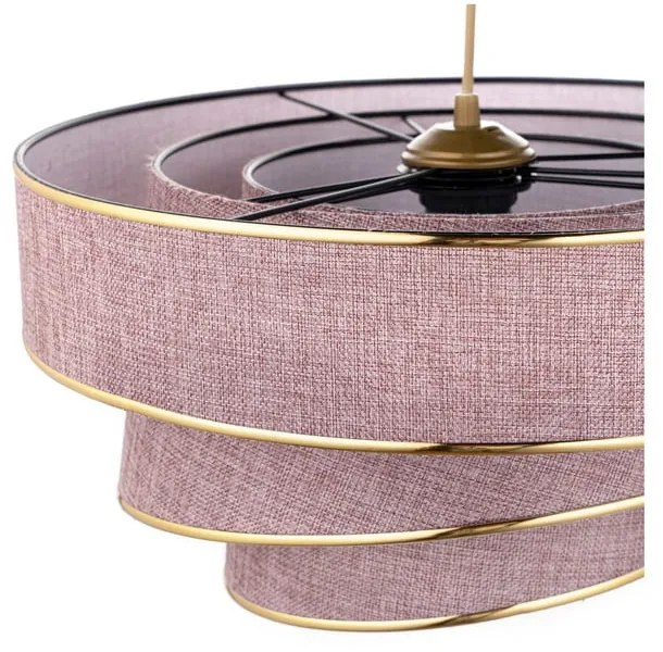 Rózsaszín-aranyszínű függőlámpa textil búrával ø 40 cm Couper – Opviq lights