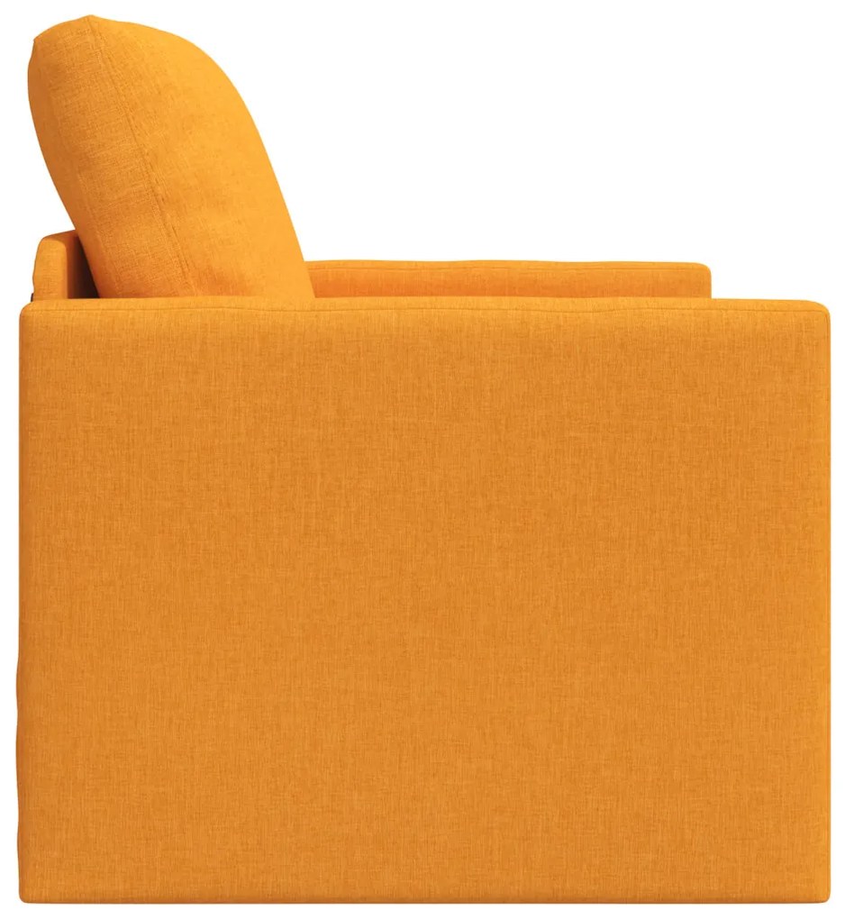 Padlókanapé Ágy 2 az 1-ben Sötétsárga 74x77x81 cm Textil