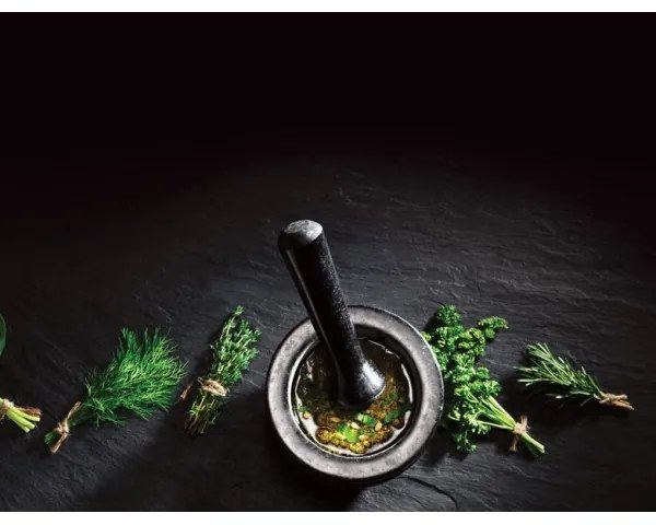 Cole&Mason - GRANITE gránit mozsár és törő, 18 cm, gránit/fekete