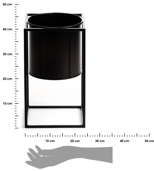 RING virágtartó állvány 40x23 cm fekete