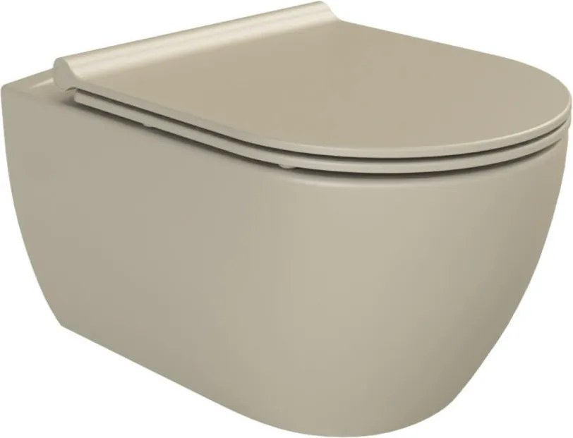 CeraStyle CITY fali WC - MATT BÉZS - rimless - perem nélküli - rejtett rögzítésű