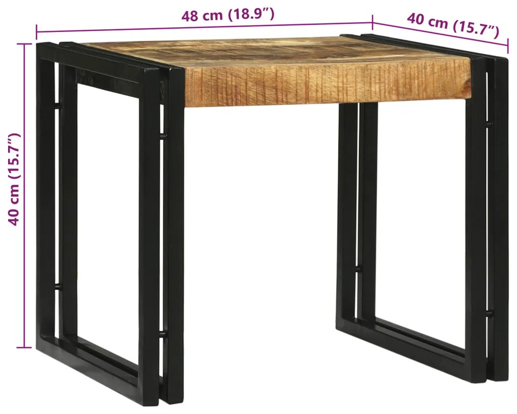 2 darabos dohányzóasztal szett tömör durva mangófából