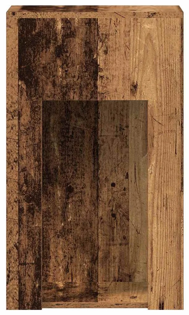 Számítógépes toronyállvány fiókkal régi fa 30x44x74 cm