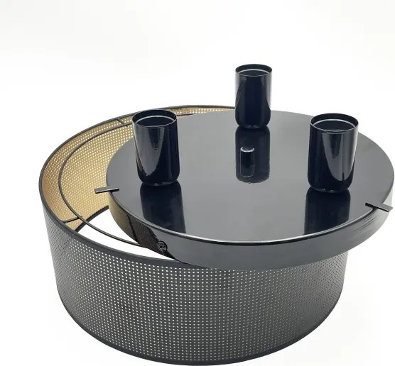 Mennyezeti lámpa SIRJA PLISADO 3xE27/15W/230V Ø 35 cm fekete/arany