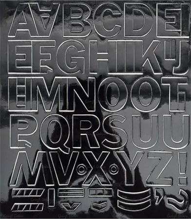 Öntapadós matrica, 3 cm-es, betűlap, fekete (LUIN131)