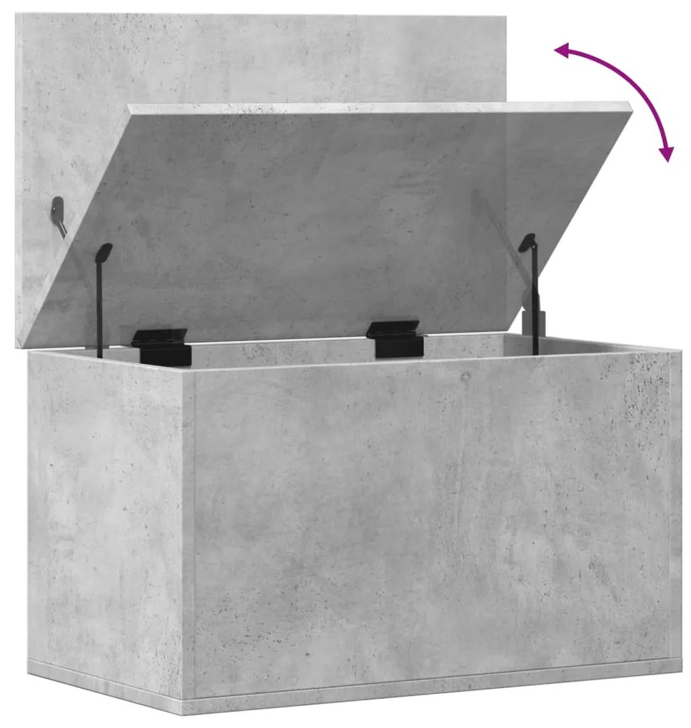 betonszürke szerelt fa tárolóláda 60 x 35 x 35 cm