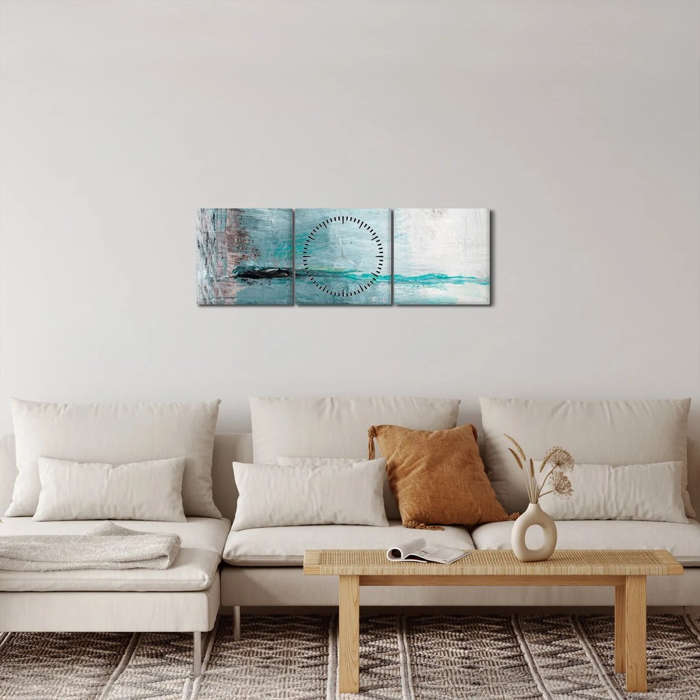 Kép - Absztrakt olajfestmény (órával) (90x30 cm)