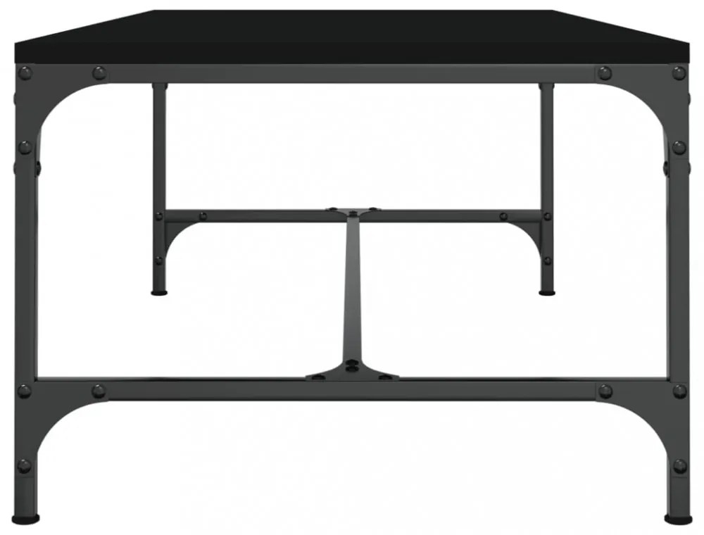 fekete szerelt fa dohányzóasztal 80 x 50 x 35 cm