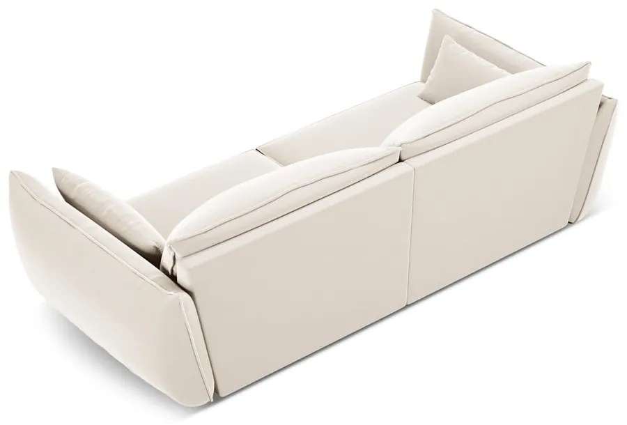 Bézs bársony kanapé 208 cm Vanda – Mazzini Sofas