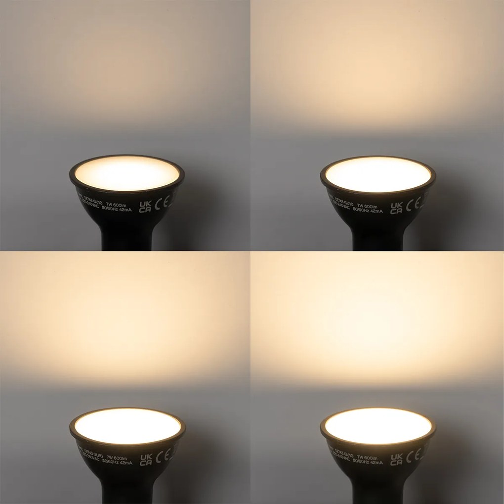 5 db Smart GU10 szabályozható LED lámpa fekete 7W 600 lm 3000K