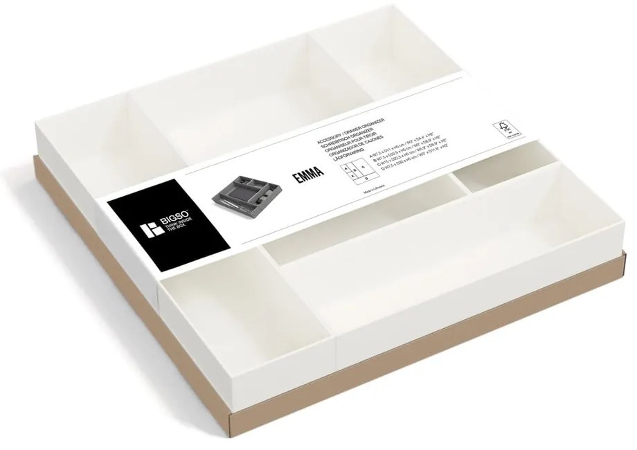 Karton fiókrendszerező készlet 5 db-os Emma Paper Laminate – Bigso