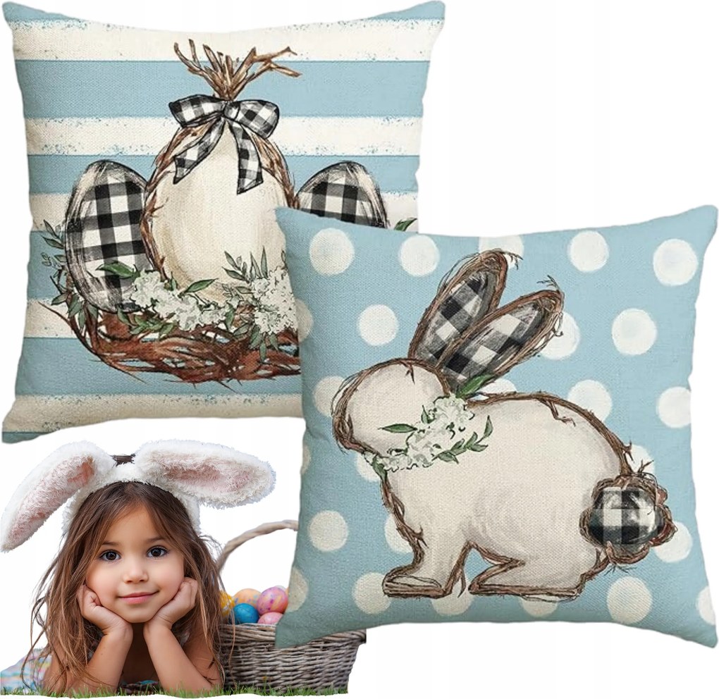 Párnahuzat 50X50 CM Dekoratív Húsvéti Tavaszi 2 db