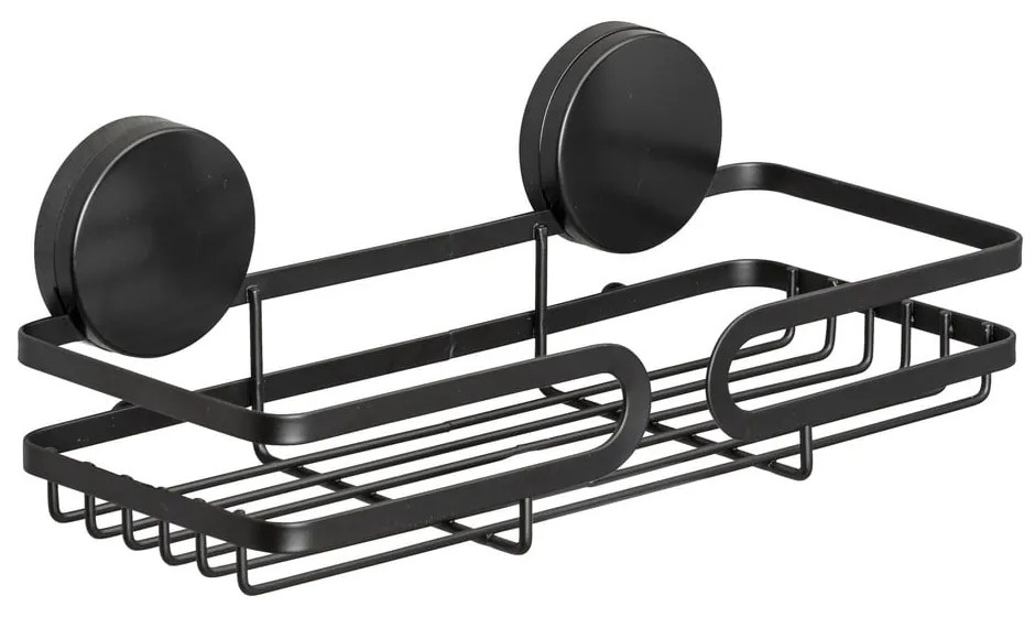 Static-Loc® Pavia fekete fali fürdőszobai polc, szélesség 26 cm - Wenko
