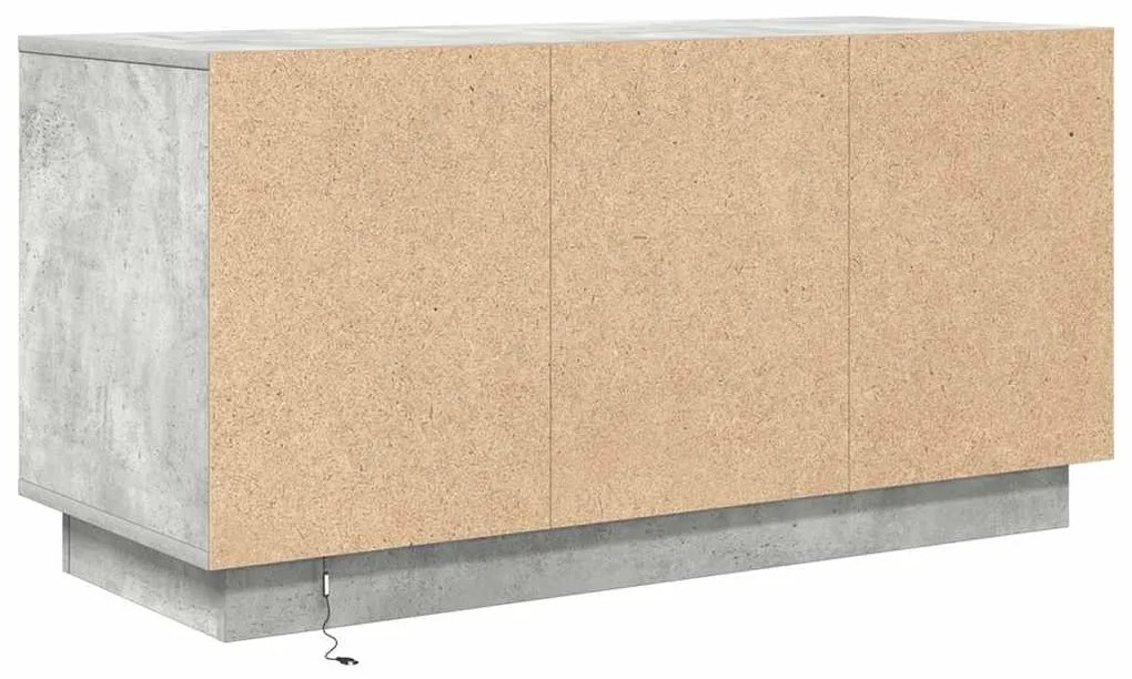 betonszürke TV-szekrény LED lámpákkal 100x41x50 cm