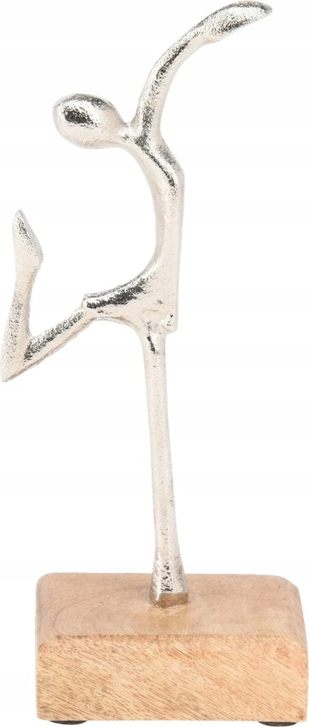 Táncoló figura fa talpon 21 cm, ezüst, A táncállás