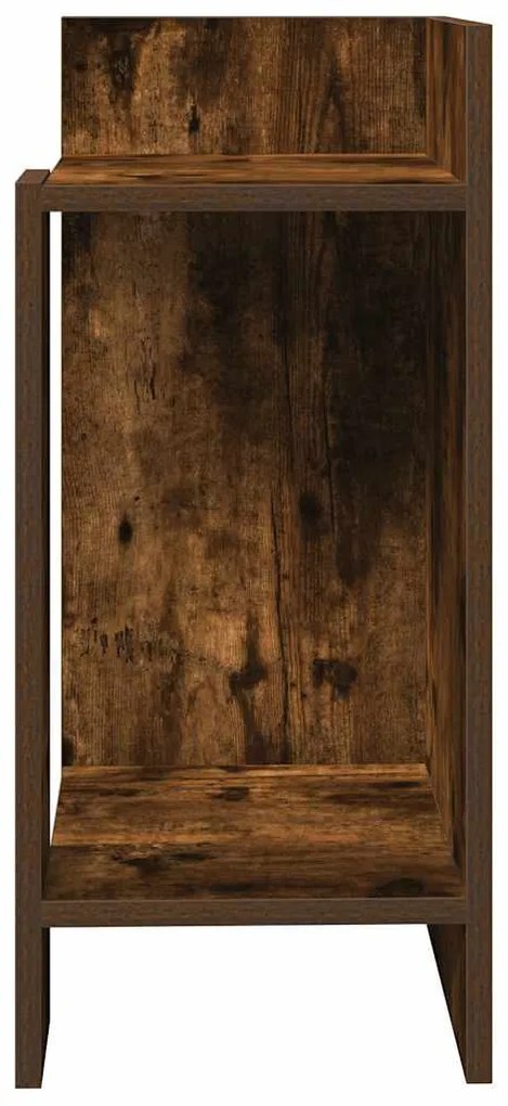 füstös tölgy színű kisasztal polccal 25,5 x 27 x 60 cm