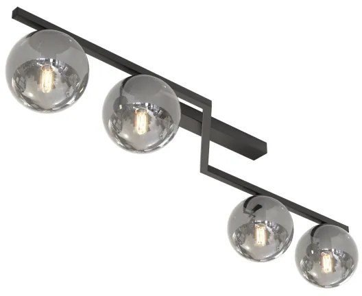 Mennyezeti lámpatest NATON 4xE14/10W/230V fekete/füstszínű