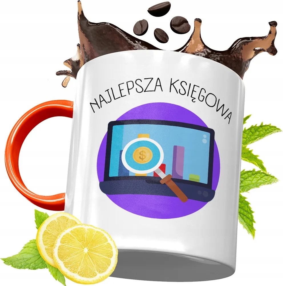 Narancssárga Bögre Könyvelőnek Ajándék fényképes nyomattal