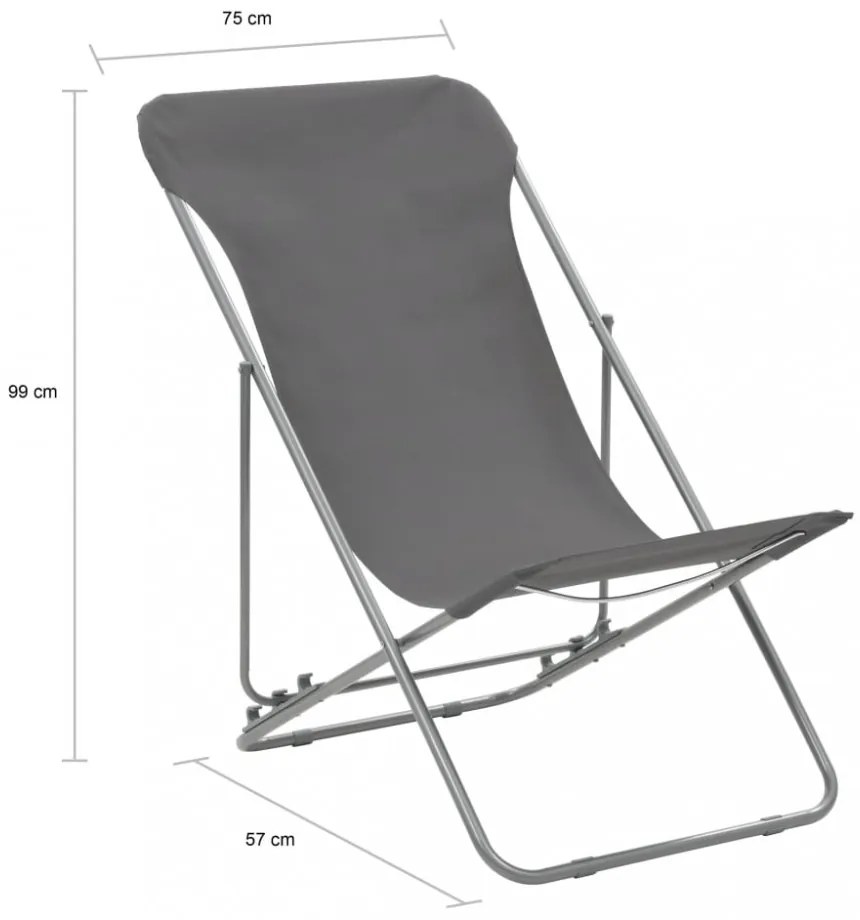 2 db szürke acél/oxford szövet összecsukható strandszék