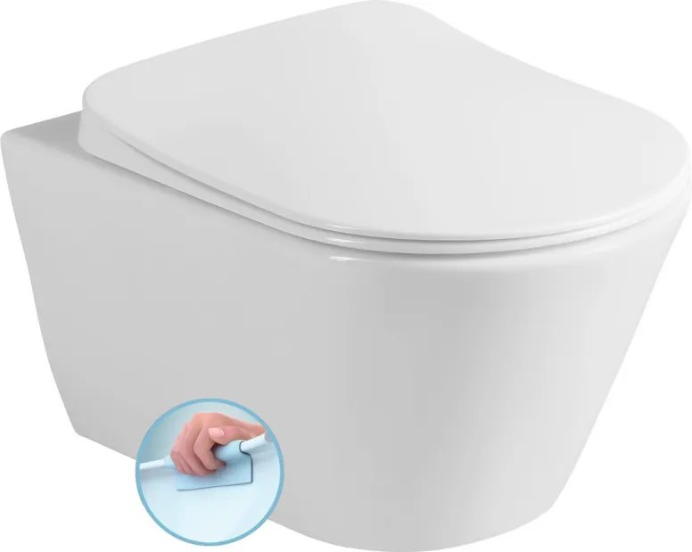 Sanovit AVVA fali WC - rimless - perem nélküli - rejtett rögzítésű - 53 cm