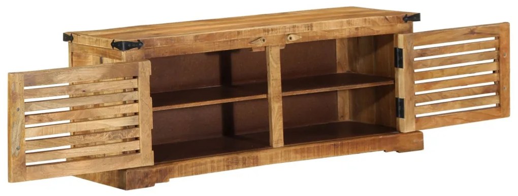 Cipőpad 110x38x45 cm Tömör Fa Rusztikus Mangó