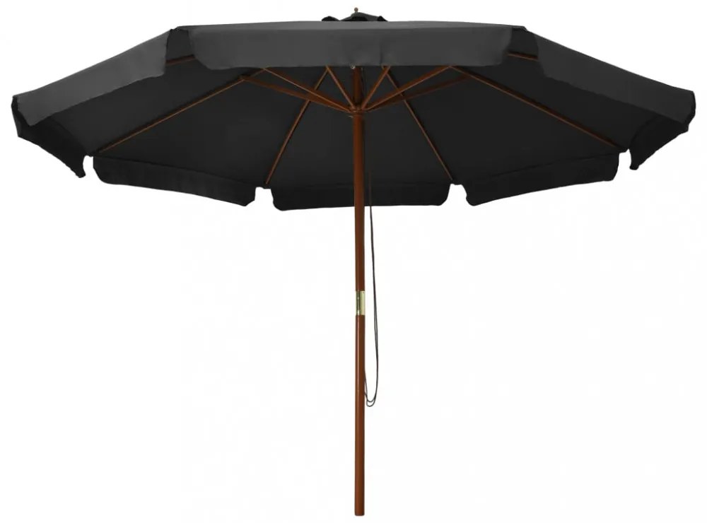 antracitszürke kültéri napernyő farúddal 330 cm