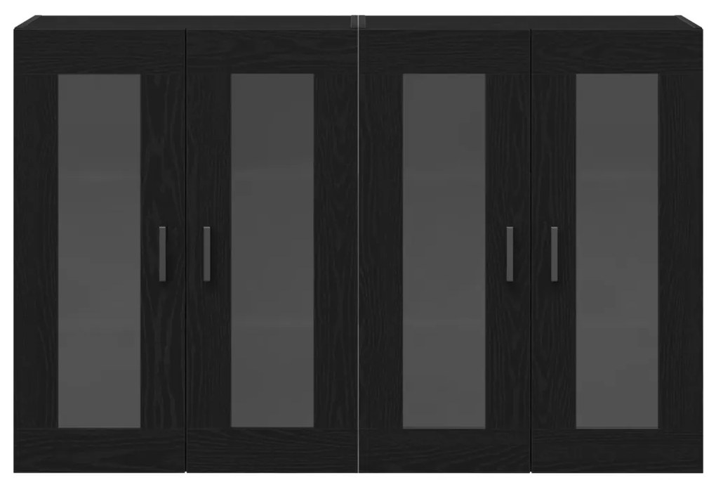 Fali Kabinetek 2 db Fekete Tölgy 69,5x34x90 cm Mérnöki Fa