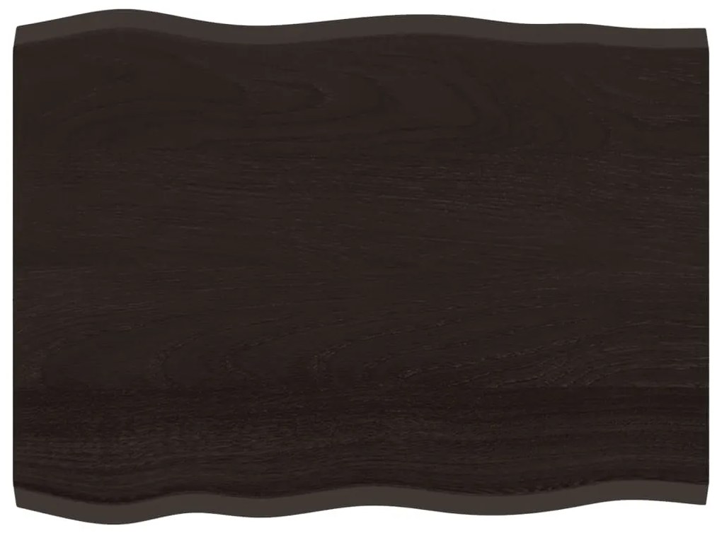 sötétbarna kezelt tömör tölgyfa asztallap 80 x 60 x 2 cm