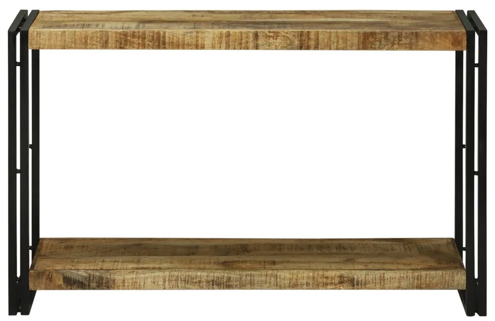 Konzolasztal 120x33x75 cm Tömör Durva Mangófából
