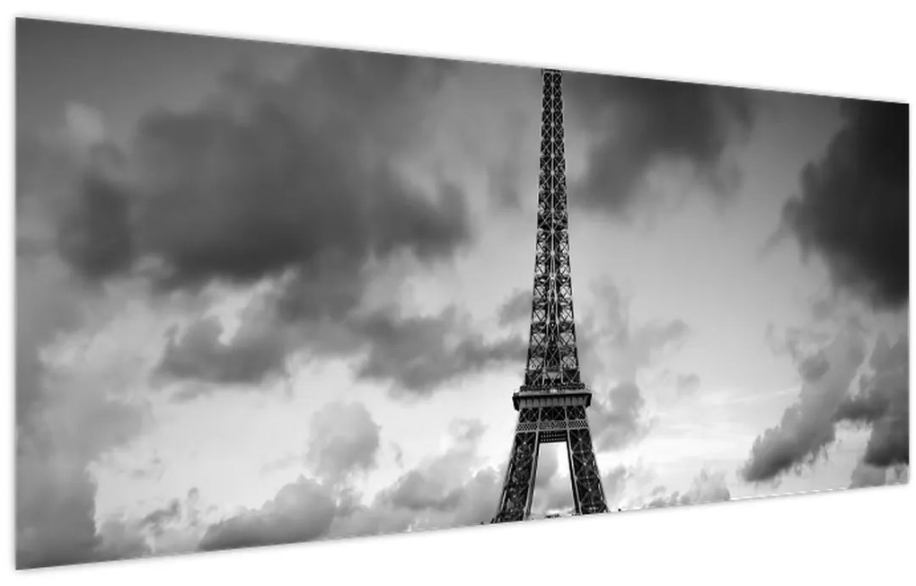 Kép - Az Eiffel-torony és a piros autó (120x50 cm)