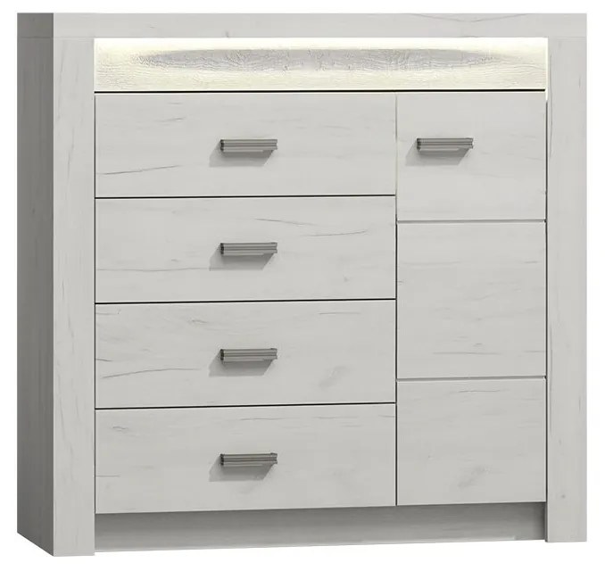 Komód Nadenas N17 (fehér craft tölgy) . 1103651