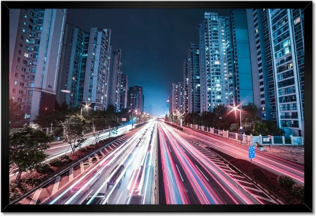Poszterek keretben 60x40 Éjszakai lovaglás a városban