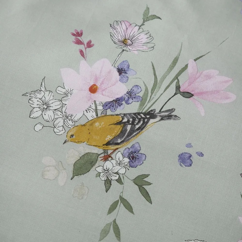 Világoszöld kétszemélyes ágyneműhuzat 200x200 cm Songbird – Catherine Lansfield