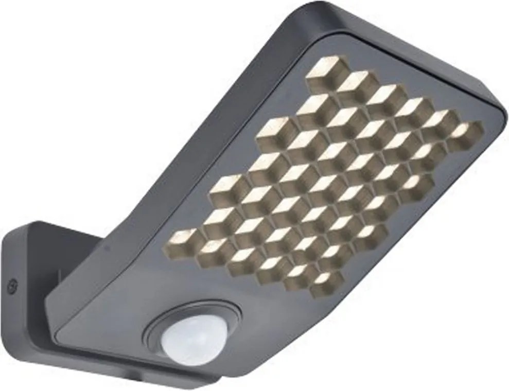 LUTEC 7801602118 ATLANTIS Fali Lámpa Mozgásérzékelővel Szürke LED IP44