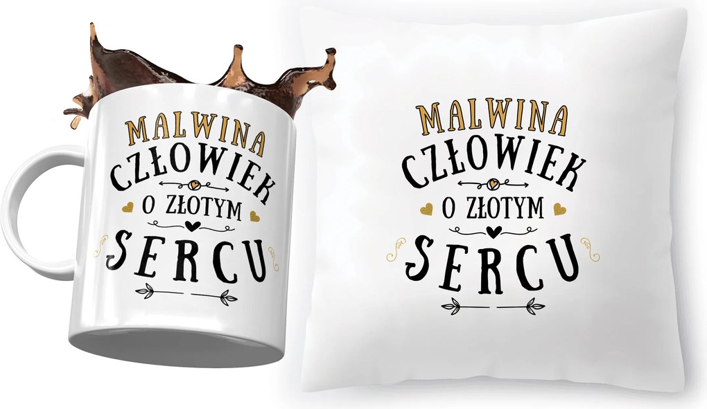 Malvina párna ajándék bögre szett fényképes nyomtatással