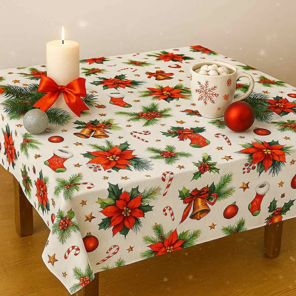 Karácsonyi terítő Karácsonyi rózsa140 x 180 cm TiaHome