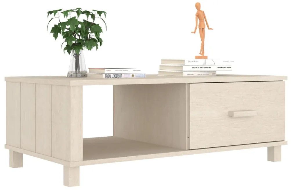 HAMAR mézbarna tömör fenyőfa dohányzóasztal 100 x 55 x 35 cm