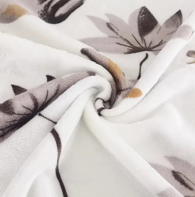 Micropplüss ágynemű Brown Flower 200x220cm+90x70cm TiaHome
