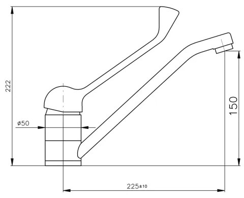 RAV Slezák MS605.0 - MISSISSIPPI mosdócsaptelep orvosi pákával, króm