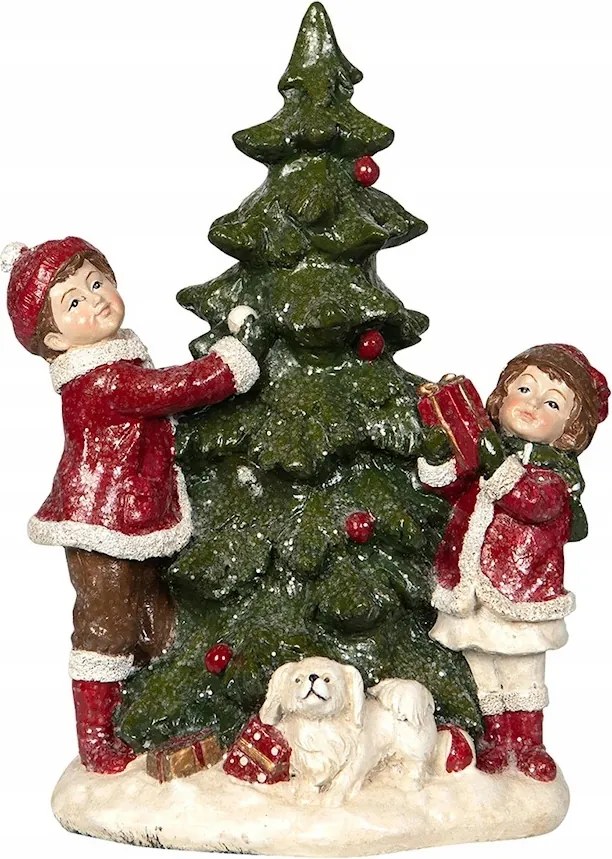 Karácsonyi Figura Karácsonyfa Gyerek Kutya Ajándék Karácsonyi Dekoráció