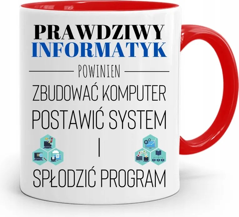 Piros Bögre Informatika Programozó Ajándék fényképes nyomtatással