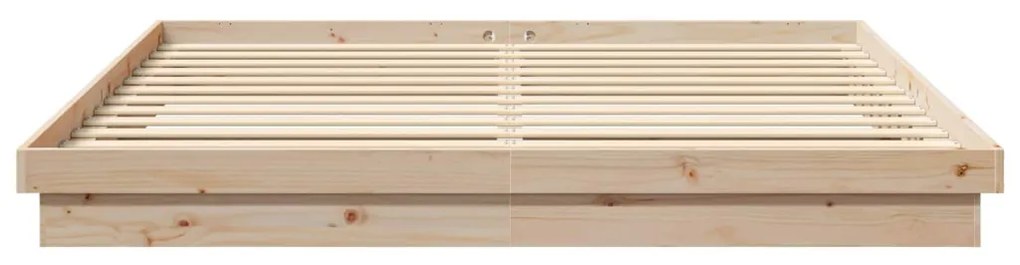 vidaXL Ágykeret Természetes 200 x 200 cm Tömör fenyőfa