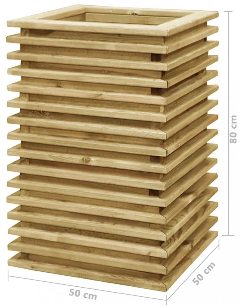 vidaXL impregnált fenyőfa kerti magaságyás 50 x 50 x 80 cm